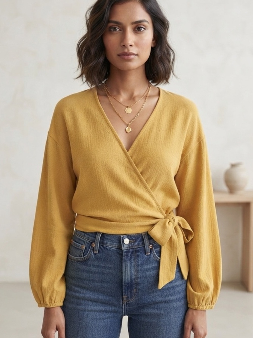 🏝️ Madewell Raelynn Wrap Top Size XS